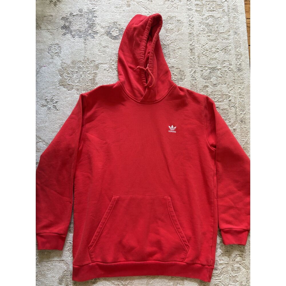 Adidas Red Originals Trefoil Essentials Hoodie Sweatshirt